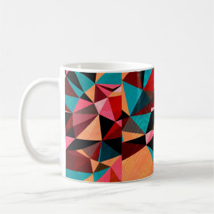 Caneca De Café fundo abstrato com triângulos e colorido