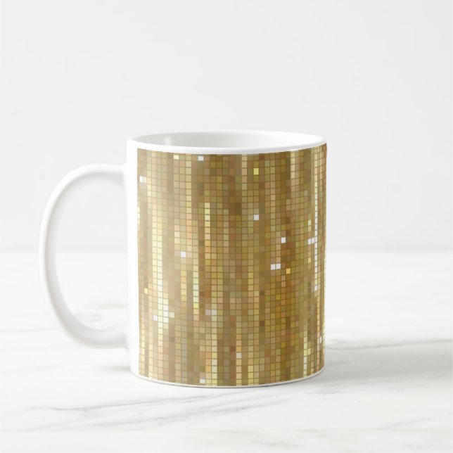 Caneca De Café Fundo abstrato de ouro brilhante com vidros (Esquerda)