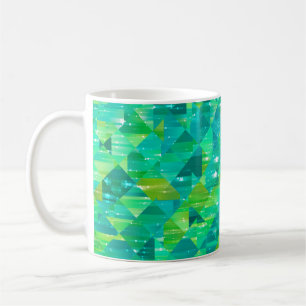 Caneca De Café fundo abstrato. mosaico verde