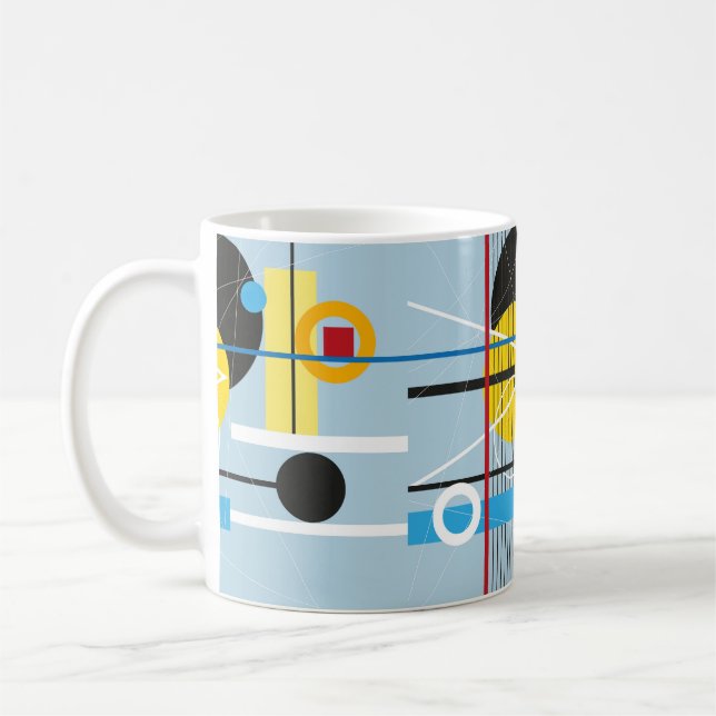 Caneca De Café fundo abstrato multicolorido do obj geométrico (Esquerda)