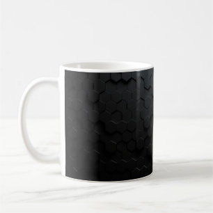 Caneca De Café Fundo abstrato triangular preto, surfa de Grunge