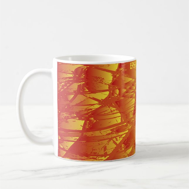 Caneca De Café fundo abstrato. Vintage criativa.  (Esquerda)
