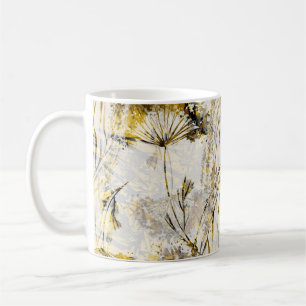 Caneca De Café fundo aquarela abstrato: dandelion, juniper