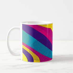 Caneca De Café Fundo brilhante colorido geométrico criativo com