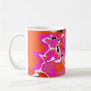 Caneca De Café Fundo brilhante Psicodélico Digital Ácido.