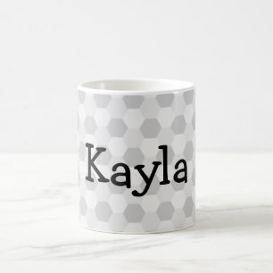Caneca De Café Fundo cinzento conhecido personalizado do hexágon