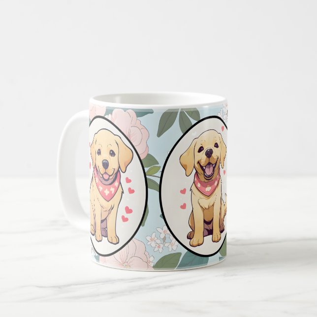 Caneca De Café Fundo clássico Labrador Retriever (Frente Esquerda)