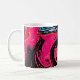 Caneca De Café Fundo colorido de pintura marmoreada. Mães líquida