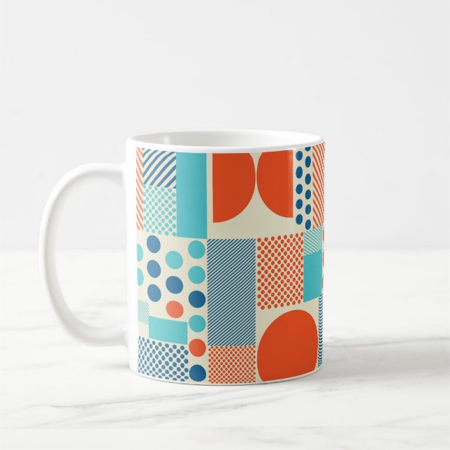 Caneca De Café Fundo com formas geométricas, padrão moderno de ar (Esquerda)