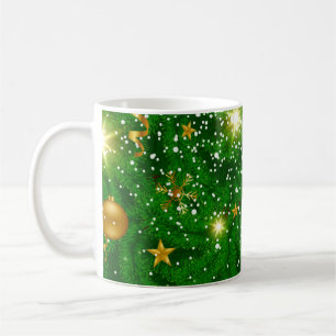 Caneca De Café Fundo das Árvores de Natal Design- 67181