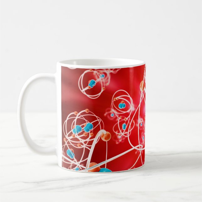 Caneca De Café fundo de abstrato, modelo de química do molec (Esquerda)