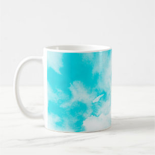 Caneca De Café Fundo de aquarela azul