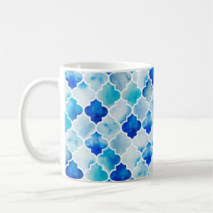 Caneca De Café Fundo de aquarela sem costura. Belo dra de mão