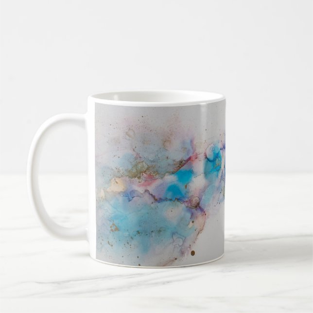 Caneca De Café Fundo de Arte de Tinta Álcool abstrato (Esquerda)