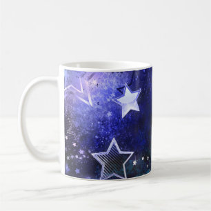 Caneca De Café Fundo de Espaço com Estrelas