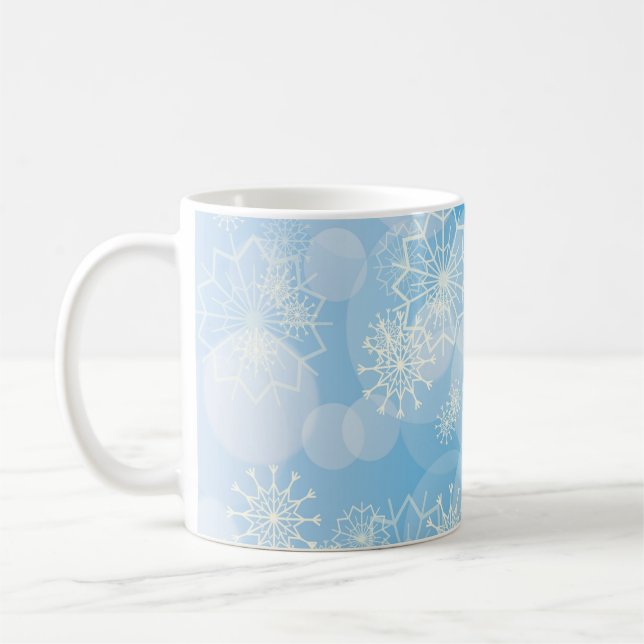 Caneca De Café Fundo de flocos de neve (Esquerda)