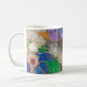 Caneca De Café Fundo de flores abstratas de Odilon Redon.