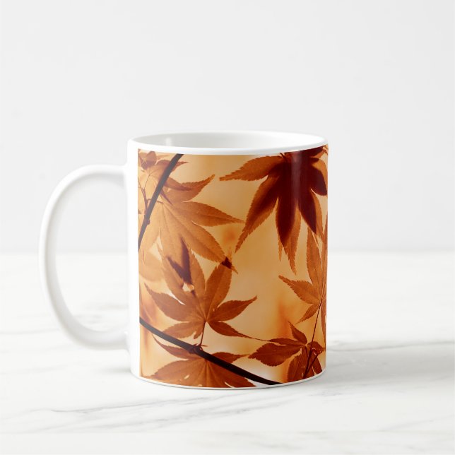 Caneca De Café Fundo de Folhas de Maple-10792 (Esquerda)