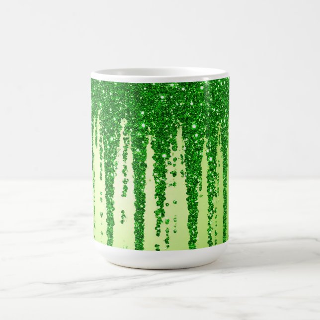 Caneca De Café Fundo de gotejamento com brilho verde (Centro)