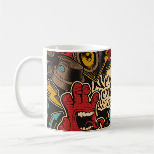 Caneca De Café Fundo de Grafite perfeito. PA perfeita colorida