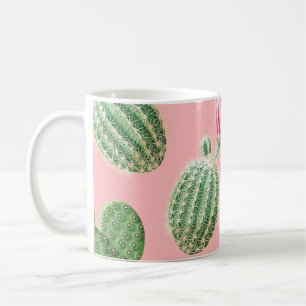 Caneca De Café Fundo de luz do Cacto Flor Rosa