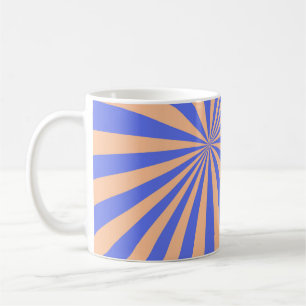 Caneca De Café fundo de padrão de explosão solar abstrato. azul e