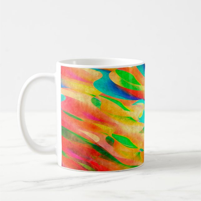 Caneca De Café fundo de papel de parede abstrato de pintura multi (Esquerda)