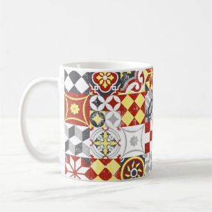 Caneca De Café Fundo de patch Vintage, azulejo tradicional