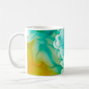 Caneca De Café Fundo de pintura de abstrato amarelo e azul