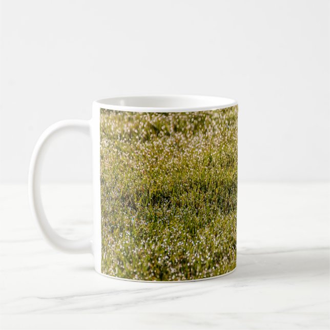 Caneca De Café Fundo de primavera verde fresco, com bokeef (Esquerda)