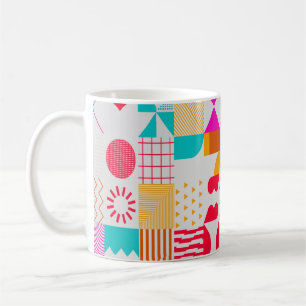 Caneca De Café Fundo de tendências com formas simples. Geo color