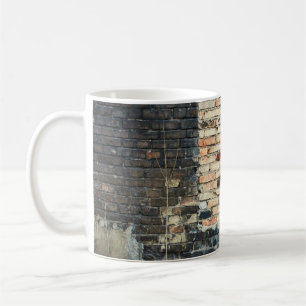 Caneca De Café Fundo de textura de tijolos mistos. Efeito de vinh