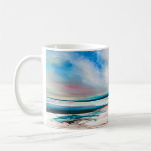 Caneca De Café fundo de textura do óleo de abstrato. Tinta na can
