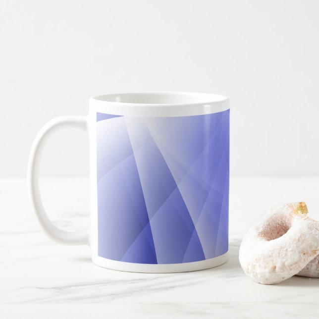 Caneca De Café Fundo Digital Moderno Azul (Com Donut)