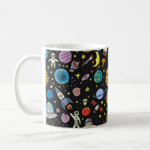 Caneca De Café Fundo do Espaço. Planetas do sistema solar. Roc