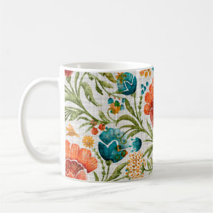 Caneca De Café Fundo do motif de flor aquática. Mão pintada e