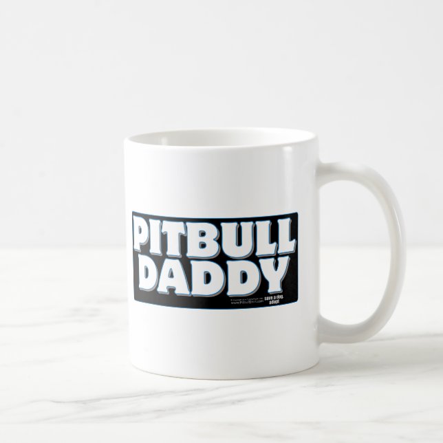 Caneca De Café Fundo do preto do PAI de PITBULL (Direita)
