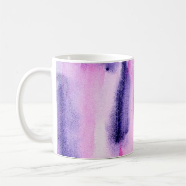Caneca De Café fundo feito a abstrato com mão com água artística (Esquerda)