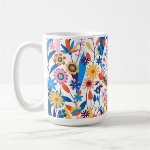 Caneca De Café Fundo Floral Multicolor Exótico-32939