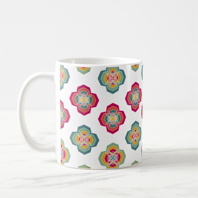 Caneca De Café Fundo Floral sem abstrato, textura superficial (Esquerda)