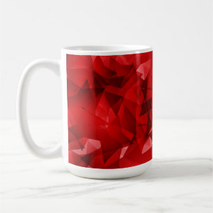 Caneca De Café Fundo Geométrico Abstrato Vermelho-51083