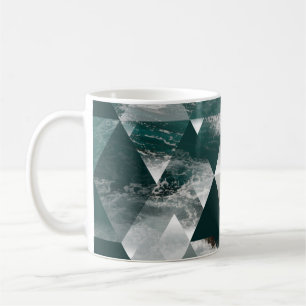 Caneca De Café fundo geométrico de abstrato com triângulos, 