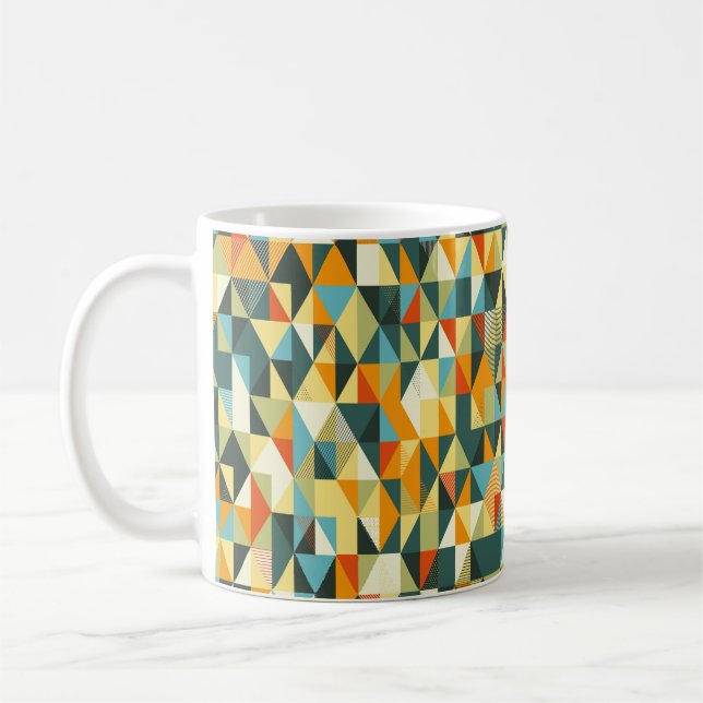 Caneca De Café Fundo Geométrico moderno. padrão plano abstrato (Esquerda)