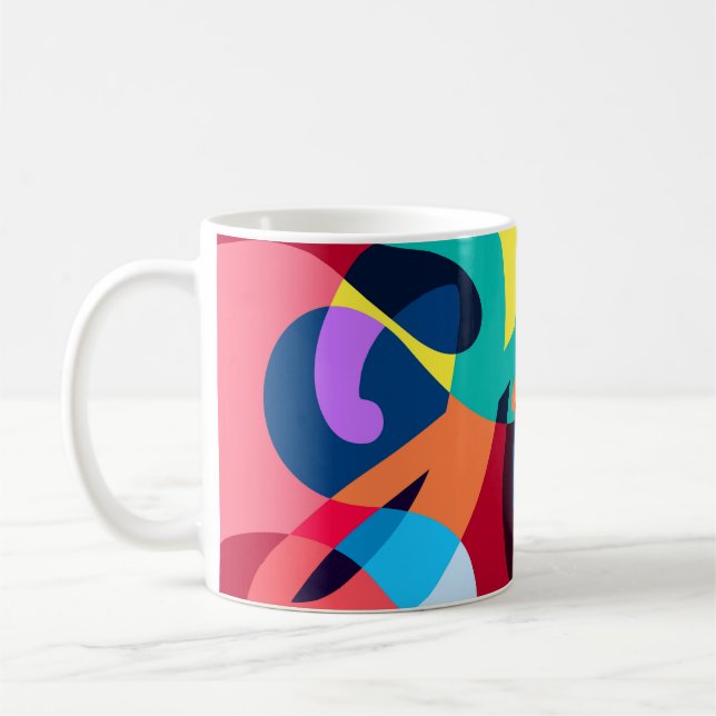 Caneca De Café Fundo Líquido Colorido Abstrato Psicodélico (Esquerda)
