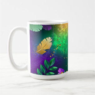 Caneca De Café Fundo márdi iridescente com miçangas