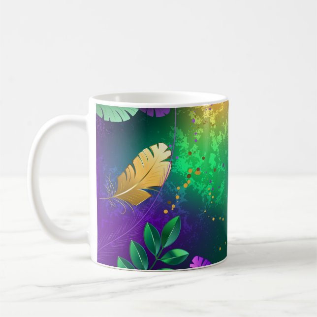 Caneca De Café Fundo márdi iridescente com miçangas (Esquerda)