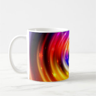 Caneca De Café Fundo multicolorido abstrato. círculo brilhante