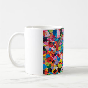 Caneca De Café fundo multicolorido colorido feito com pincel