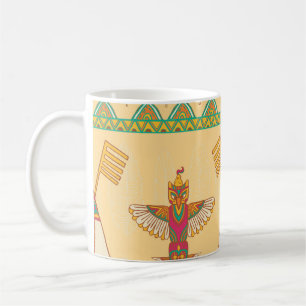 Caneca De Café Fundo Ornamental Indígenas Americano Nativo.