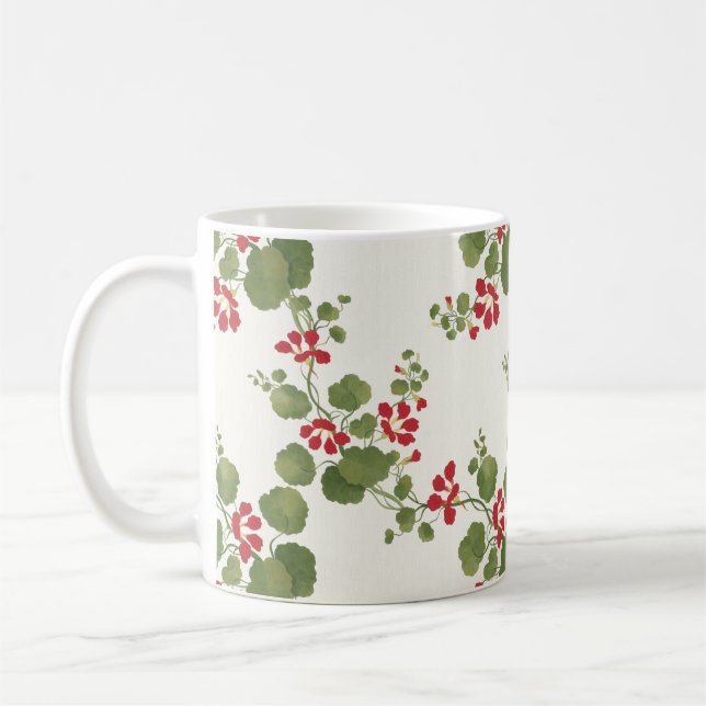 Caneca De Café Fundo Red Nasturtium Cream (Esquerda)